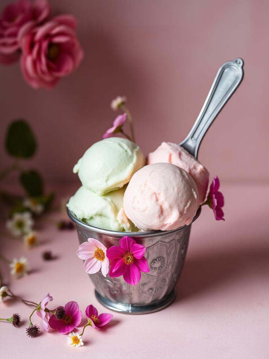 Floreale Gelato · Sabores con flores comestibles